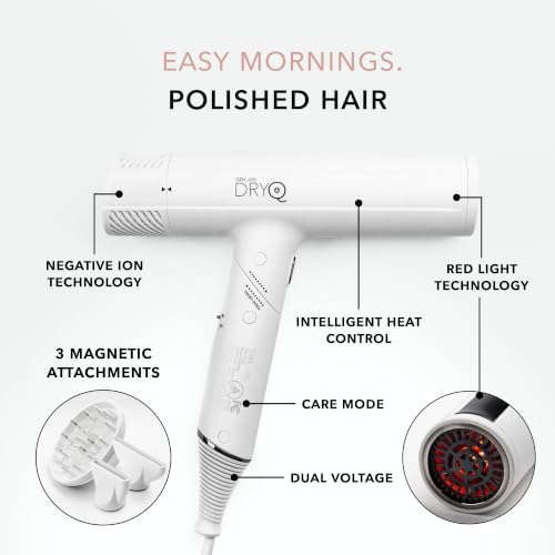 SRILabs DryQ Infrared Hair Dryer - Red Light, Frizz Control, Dual Voltage - Image 5