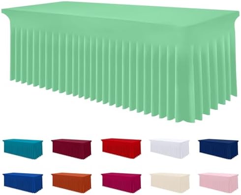 Smiry Spandex Elastic Fitted Table Cloth Skirt for 4FT Rectangle Table by Smiry