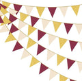 Burgundy Beige Gold Party Pennant Banner Flag Maroon Gold Hanging Glitter Paper Triangle Bunting for Graduation Birthday Bridal Shower Wedding Bachelorette Anniversary Party Decorations by pinkblume