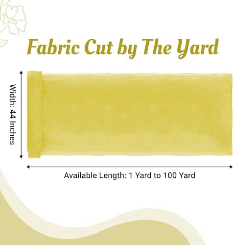 95 Yard Organza Fabric 44" Wide for Wedding Event Décor - Yellow - Image 2