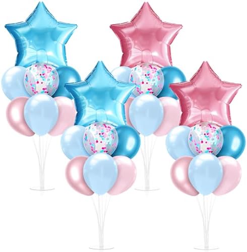 Lunmon 4 Set Gender Reveal Balloon Stand Table Centerpieces Pink Blue by Lunmon