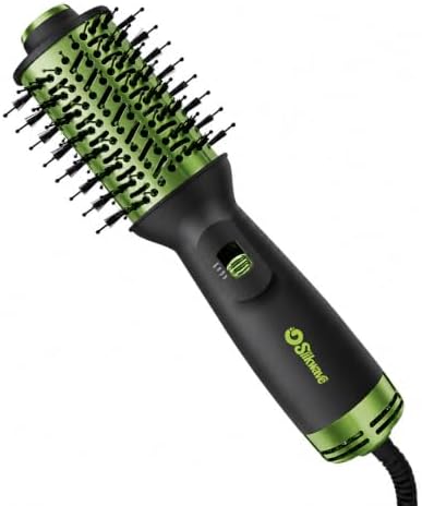 Thermal Brush, 1.7 inch Heated Round Brush with Detachable Head, Velvet Pouch and Dual Voltage for Travel, Easy to Create Blowout Look (Cyan) by Unknown