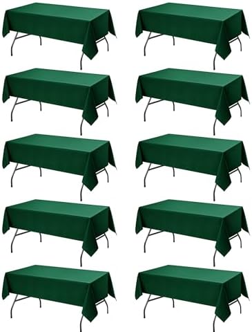 10-Pack Hunter Green Tablecloths for Rectangle Tables, 60 x 84 in by DailySet