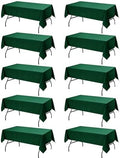 10-Pack Hunter Green Tablecloths for Rectangle Tables, 60 x 84 in by DailySet