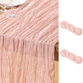 DeZerlor Pink Cheesecloth Table Runner 2 Pack Summer Table Runners Boho Gauze 120 Inches Cheese Cloth Table Decor for Wedding Bridal Baby Shower Parties by DeZerlor