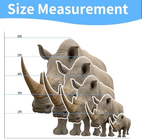 Rhinoceros 4FT Life Size Cardboard Cutout, 1 PC - Image 2