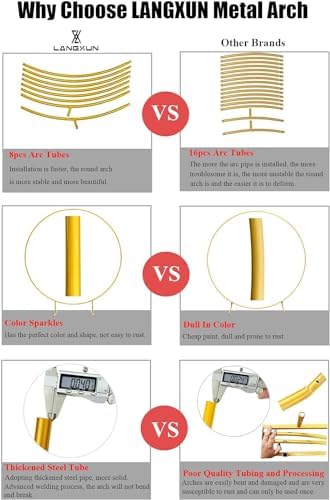 LANGXUN 7.2ft Gold Metal Circle Balloon Arch Kit - Image 2
