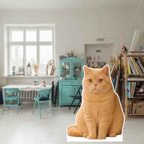 White British Shorthair Cat 5FT LifeSize Cardboard Cutout, 1 PC - Image 5