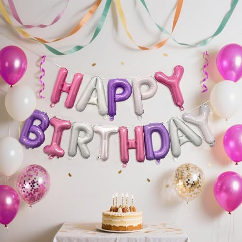 167PCS Purple Pink Teal K-Pop Music Themed Birthday Decorations with HAPPY BIRTHDAY &Musical Symbols & Disco Star & Guitar Foil Balloons for Kpop Music Girls Fans Birthday Party Grad Prom Decoration - Image 5
