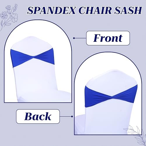 MDS Pack of 75 Spandex Chair Sashes Without Slider Buckles – Royal Blue - Image 4