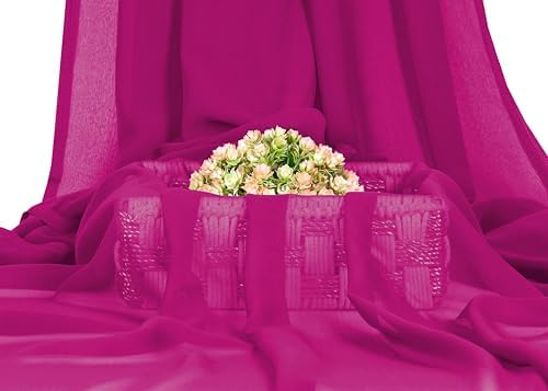 85 Yard Chiffon Fabrics, 44" Wide, Lightweight, Sheer – Magenta - Image 2