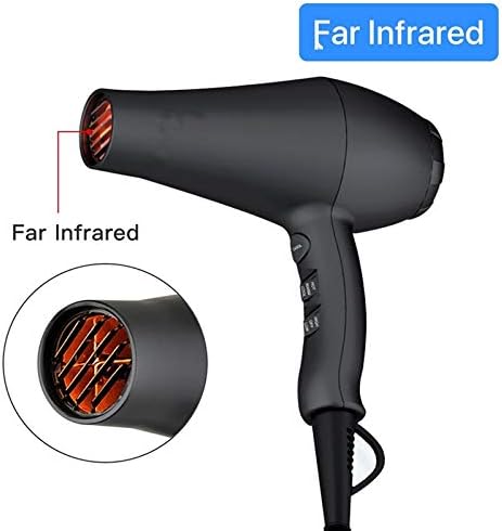 JINRI Ionic Hair Dryer with Diffuser & Comb and Concentrator, Lightweight Quiet Infrared Blow Dryer, Powerful 1875 Watt Motor for Smooth and Fast Drying Hair, Black - Image 5