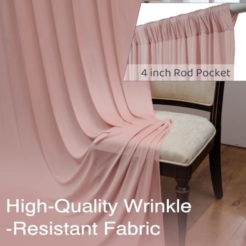 10x10ft Wrinkle Free Dusty Pink Backdrop Curtains for Parties, 2 Panels 5x10ft Silky Polyester Photo Backdrop Drapes Back Drop Cloth Drapery for Wedding Birthday Photography Background - Image 2