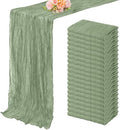 20 Pack Sage Green Cheesecloth Table Runner 10FT Rustic Gauze Fabric Cheese Cloth Table Runner for Wedding Bridal Baby Shower Table Decor 20 x 120 Inch Long Boho Sheer Birthday Party Table Decorations by FoliafeelHome