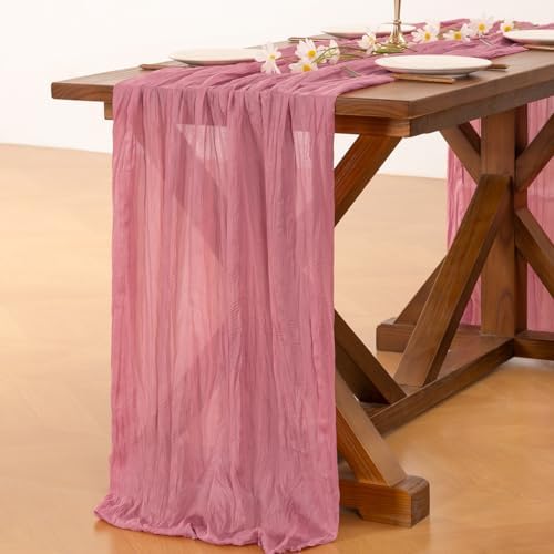 Cheesecloth Table Runner Fall Boho Wedding Birthday Party Home Decor - Image 5