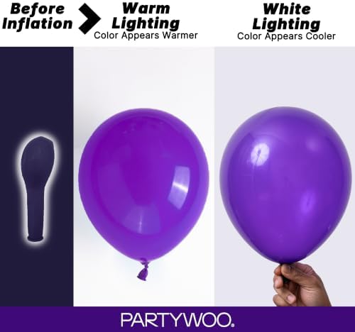 PartyWoo Dark Purple Balloons 50pcs Royal Purple Color 12 Inch - Image 3