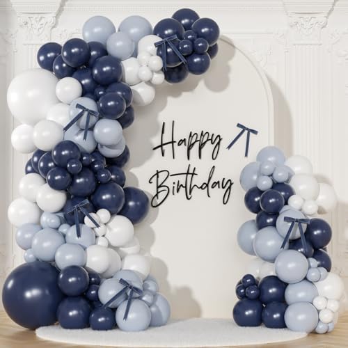 Blue White Balloon Arch Kit, Blue Jean Baby Shower Decor by NUTTYBASH