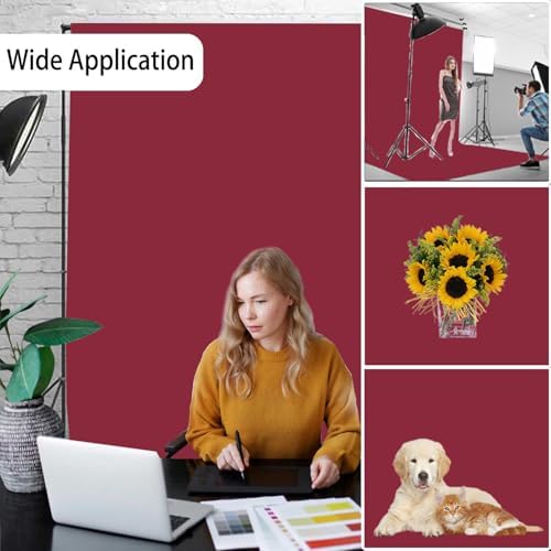 Burgundy Photography Backdrop for Photoshoot, Fabric 5x7ft - Image 2
