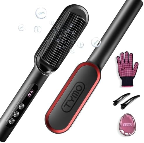 TYMO Ring Plus Hair Straightener Brush, Ionic Straightening Comb, 9 Temps by TYMOFashionTech