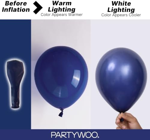 PartyWoo Navy Blue Balloons 50pcs Dark Blue Latex Helium Balloons 12 Inch - Image 3