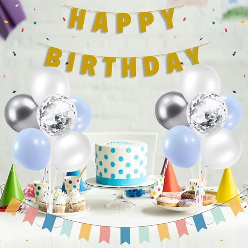 ZJDHPTY 4Set Light Blue Silver Balloon Stand Table Centerpieces Party Decor - Image 3