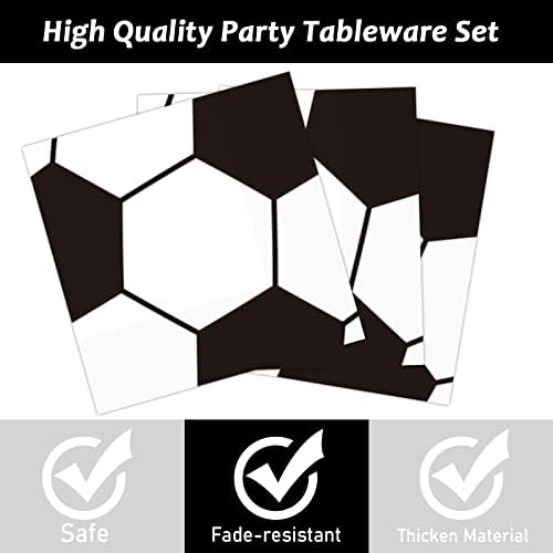 96Pcs Soccer Plates and Napkins Birthday Party Decorations Soccer Disposable Paper Tableware Set Sports Themed party supplies for Baby Shower Game Party Favors Birthday Gatherings Decor Serves 24 - Image 3