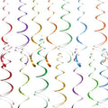 Colorful Ceiling Swirl Foil Decorations Hanging Plastic Streamer Themed Swirl Party Decoration for Wedding Thanksgiving Day Graduation Celebration, Pack of 28 (Rainbow) by Yymobt