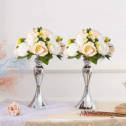 Flower Balls Table Rose Centerpieces: 2 Pcs Fake Flowers Champagne White - Image 3