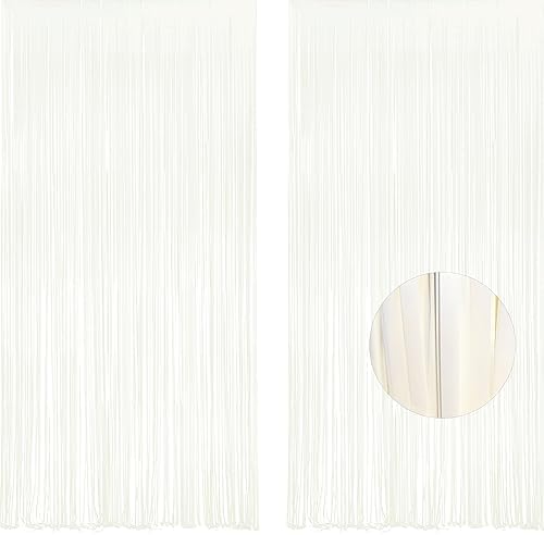 White Party Streamers Decoration - GREATRIL Foil Fringe Backdrop for Daisy Groovy Birthdays/Anniversary/Graduations/Bridal Shower/Cocktail/Prom/Gala - 3.2ft X 8.2ft - 2 Packs by GREATRIL
