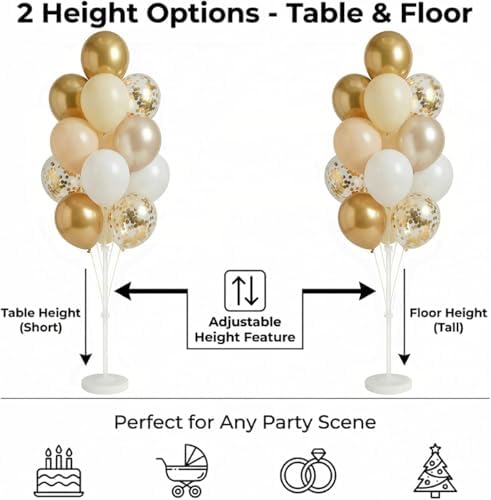 Gold Balloon Column Stand Kit with Base for Floor or Table - Image 4