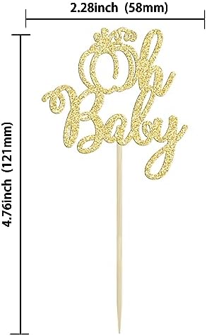 24Pcs Pumpkin Oh Baby Cupcake Toppers Glitter Fall Theme Pumpkin Cupcake Picks Baby Shower Cake Decorations for Pumpkin Theme Gender Reveal Kids Birthday Party Supplies Gold - Image 2
