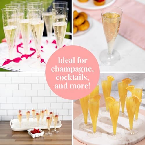 Prestee Disposable Champagne Flutes, 4.5 oz Plastic Champagne Glasses - Image 6