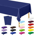 QZYL 2 Pack Navy Blue Tablecloths, 108 x 54 Inches Plastic Table Cloth, Disposable Rectangle Tablecloth Party Tablecover, Waterproof Party Supplies Table Decor for Wedding Picnic Gathering by QZYL
