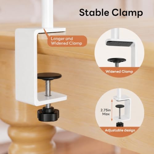 XLHOMO Over The Table Rod Stand with Clamps, Adjustable 32''-79'' Tall 32"-131" Length, White Table Arch Stand Metal Balloon Frame Hanging Rod for Weddings Birthdays Party Garden Arbors Decoration - Image 2
