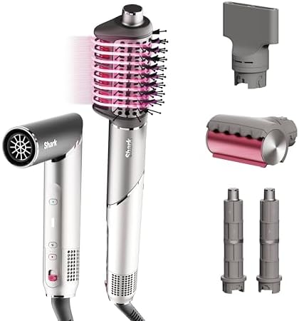 Shark FlexFusion Ceramic Air Styler, Auto-Wrap Curlers, Metallic Mist, HD641 by Shark