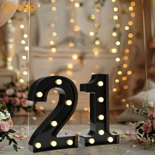 Pooqla Black Light Up Numbers, 21st Birthday Decorations for Him - Image 2