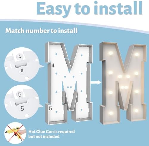 4FT Light Up Marquee Letter M - Large Foam Board Mosaic Kit - Image 4