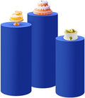SaitiMade Set of 3 - Royal Blue Cylinder Pedestal Stand Covers by SaitiMade