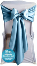 Leading Linens 150 pcs Teal Blue 108"x8" Satin Bow Sash Chair Cover Decor by LeadingLinens