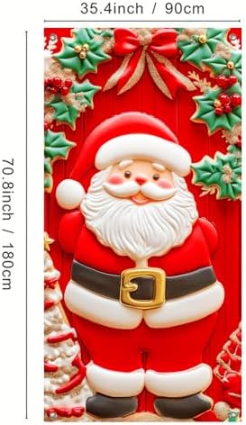BlissYard Christmas Door Banner Winter Wonderland 35x71 Inch Polyester - Image 3