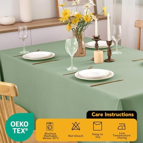 10-Pack Sage Green Tablecloths for Rectangle Tables, 70 x 120 in - Image 7