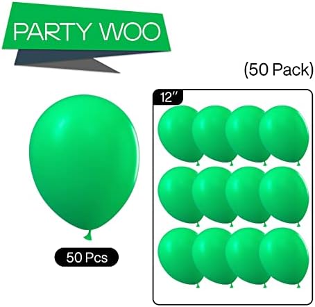 PartyWoo Green Balloons 50pcs Green Latex Helium Balloons 12 Inch - Image 5