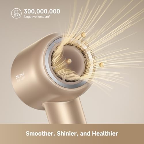 Dreame Glory Mix High-Speed Hair Dryer, Dual Voltage, 3 Magnetic Nozzles, Perfume Infusion, Customized Fragrant Drying, NTC Control, 300M Negative lons, 110,000RPM Motor, 336g Lightweight, Gold - Image 6