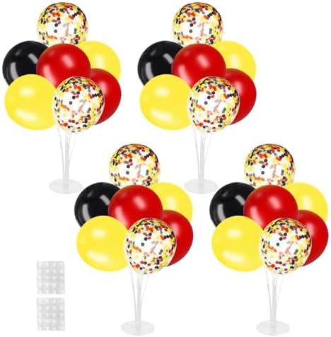 Voircoloria Balloon Stand Kit 4 Sets for Party Decorations,Yellow Black Red by Voircoloria