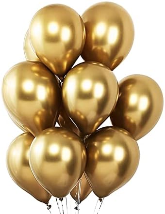 Voircoloria 105pcs Metallic Gold Party Latex Balloons, 12inch - Image 5