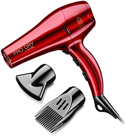 Andis 30245 1875W Tourmaline Ceramic Ionic Pro Dry Professional Hair Dryer with 3 Heat Settings/2 Speed Settings- Red by Andis