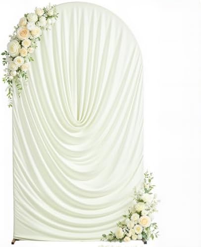 Ivory Draped Arch Cover - 7.2FT Drape Arch Backdrop Cover - Image 5