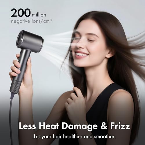 Leafless High-Speed Hair Dryer - 1600W Motor, Ionic High-Speed Hair Styler, Smart Temperature Control, Cold and Hot Air Alternating Dryer, Hair Dryer for Home and Salon Use - Image 4