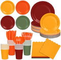 168 Pcs Fall Party Plates and Napkins Set, Orange and Green Party Decor by Unknown
