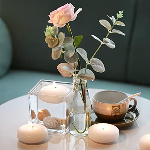 Tuyai Set of 48 Floating Candles, 3 inch White Burning Candles - Image 5